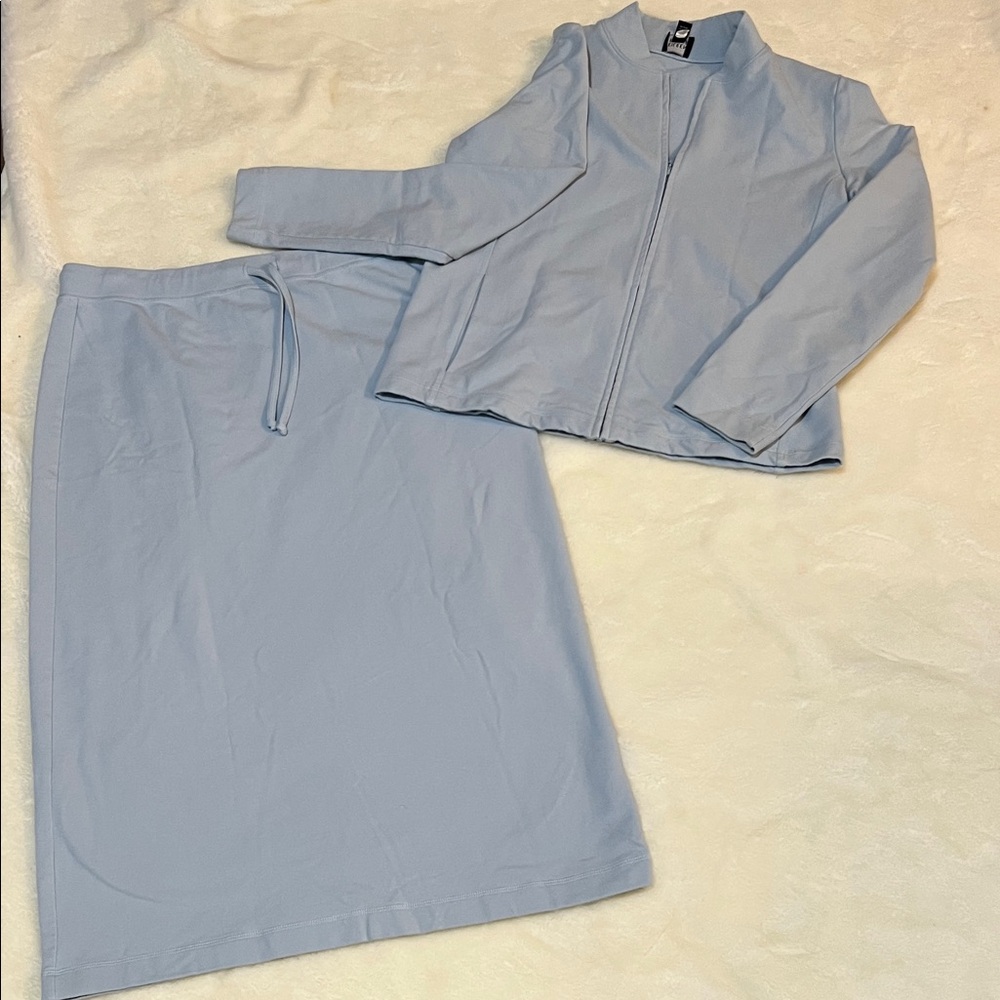 Eileen Fisher Soft Blue Skirt Set